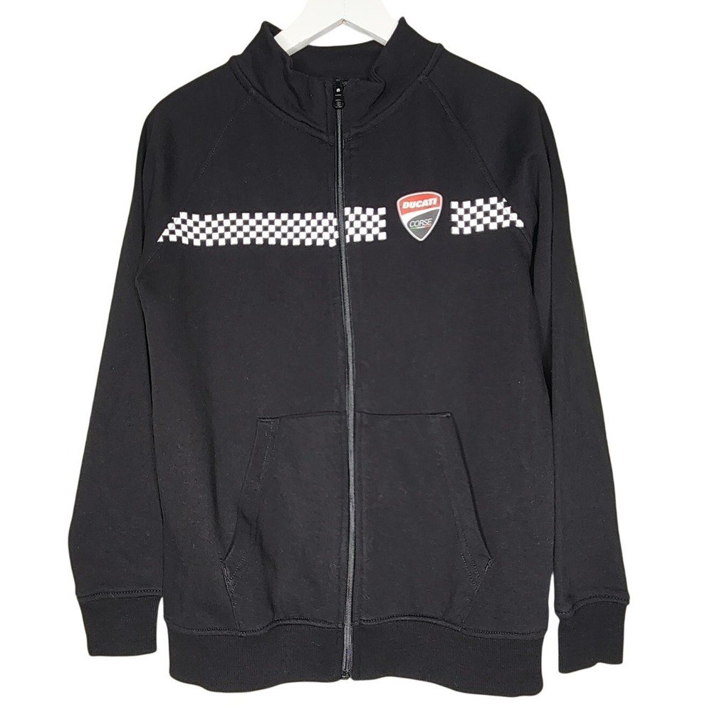 Ducati Corse Kids Sweatshirt Youth 11/12 Black‎ Full Zip Motorbike Motorcycle